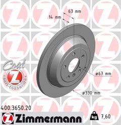 ZIMMERMANN 400.3650.20 — Disc de frână