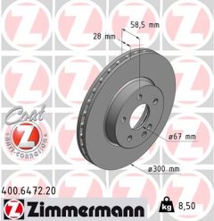 ZIMMERMANN 400.6472.20 — Disc de frână