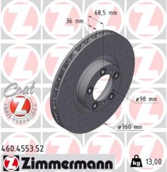 ZIMMERMANN 460.4553.52 — Тормозной диск
