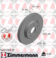 ZIMMERMANN 540.5309.20 — Тормозной диск