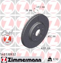 ZIMMERMANN 540.5309.52 — Тормозной диск