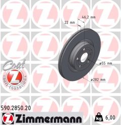ZIMMERMANN 590.2850.20 — Тормозной диск