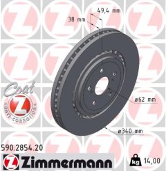 ZIMMERMANN 590.2854.20 — Disc de frână