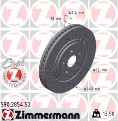 ZIMMERMANN 590.2854.52 — Disc de frână