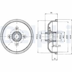DELPHI BF293 — Tambur de frână