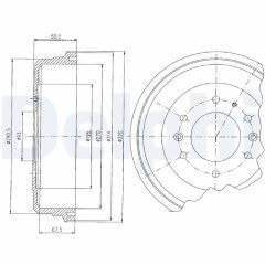 DELPHI BF470 — Тормозной барабан