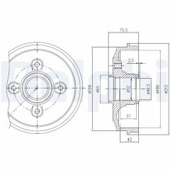 DELPHI BFR190 — Tambur de frână