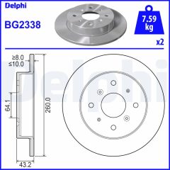 DELPHI BG2338 — Disc de frână