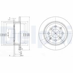 DELPHI BG2538 — Disc de frână