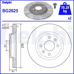 DELPHI BG2625 — Disc de frână