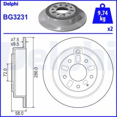 DELPHI BG3231 — Disc de frână