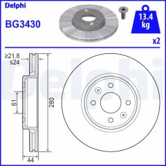 DELPHI BG3430 — Disc de frână