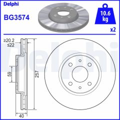 DELPHI BG3574 — Disc de frână
