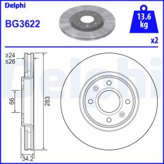 DELPHI BG3622 — Тормозной диск