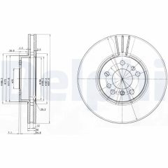 DELPHI BG3628 — Disc de frână