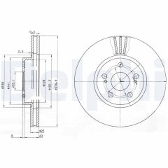 DELPHI BG3823 — Disc de frână