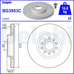 DELPHI BG3953C — Disc de frână