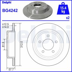 DELPHI BG4242 — Disc de frână