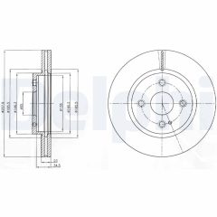 DELPHI BG4254C — Disc de frână