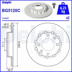 DELPHI BG5120C — Disc de frână