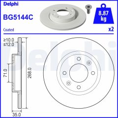 DELPHI BG5144C — Disc de frână