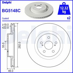 DELPHI BG5148C — Тормозной диск