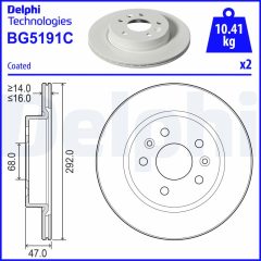 DELPHI BG5191C — Тормозной диск