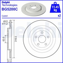 DELPHI BG5200C — Disc de frână