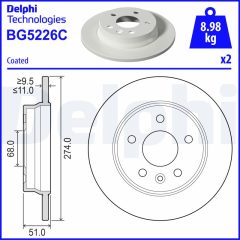 DELPHI BG5226C — Тормозной диск