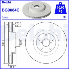 DELPHI BG9084C — Тормозной диск