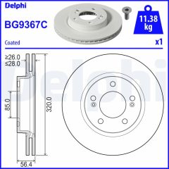 DELPHI BG9367C — Тормозной диск