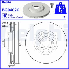 DELPHI BG9402C — Disc de frână