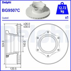 DELPHI BG9507C — Тормозной диск