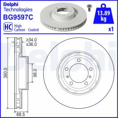 DELPHI BG9597C — Тормозной диск