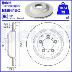 DELPHI BG9615C — Тормозной диск