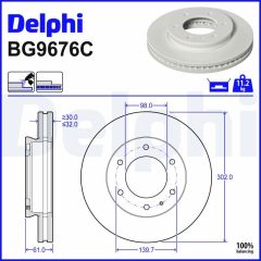 DELPHI BG9676C — Disc de frână