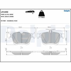 DELPHI LP2490 — Plăcuțe de frână disc