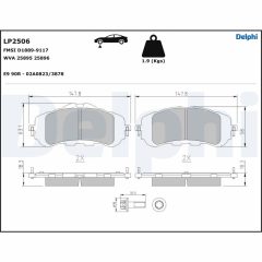 DELPHI LP2506 — Колодки тормозные дисковые
