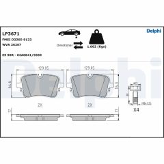 DELPHI LP3671 — Колодки тормозные дисковые