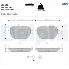 DELPHI LP3689 — Plăcuțe de frână disc