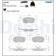 DELPHI LP3700 — Колодки тормозные дисковые