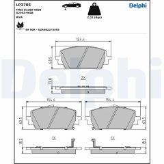 DELPHI LP3705 — Колодки тормозные дисковые