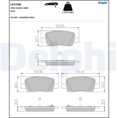 DELPHI LP3706 — Plăcuțe de frână disc