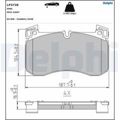 DELPHI LP3728 — Колодки тормозные дисковые