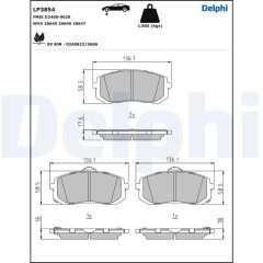 DELPHI LP3854 — Колодки тормозные дисковые