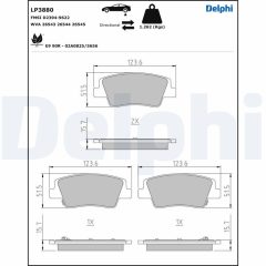 DELPHI LP3880 — Колодки тормозные дисковые
