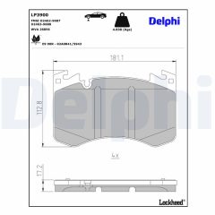 DELPHI LP3900 — Plăcuțe de frână disc
