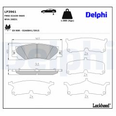 DELPHI LP3961 — Колодки тормозные дисковые