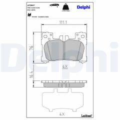 DELPHI LP3967 — Колодки тормозные дисковые
