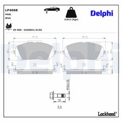 DELPHI LP4068 — Колодки тормозные дисковые